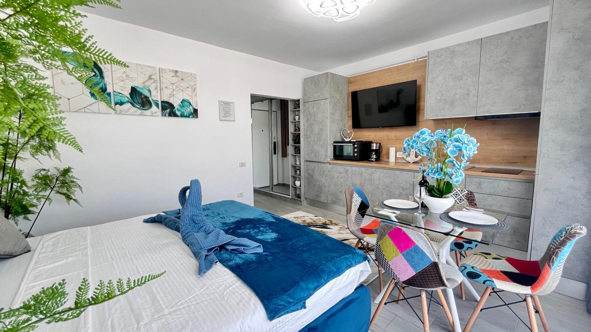 Cosmopolitan - Studio Pe Plaja Cu Vedere La Mare & Loc Parcare Gratis Năvodari Exterior foto